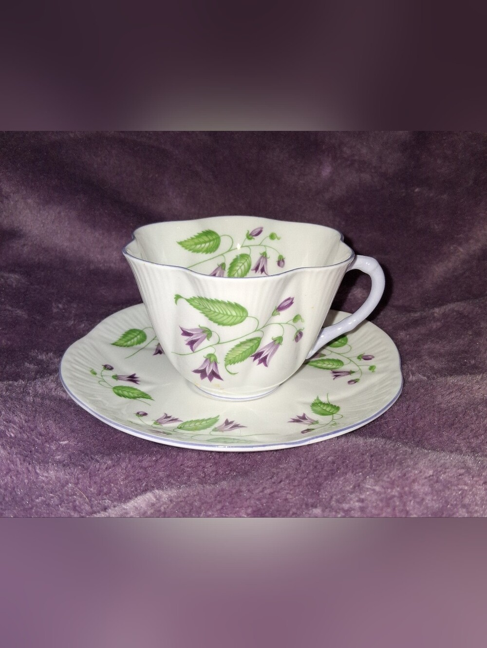 English Bone China Shelley Campanula (Bellflower pattern #13886) Cup & Saucer